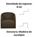 Ver imagem 3 de Kit 02 Poltrona Recepção Sala Lara Tecido Requinte Bouclê Cor Marrom