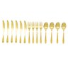 Talheres de Mesa Faqueiro Dourado Inox Colher Garfo Faca Carne 12un - 1