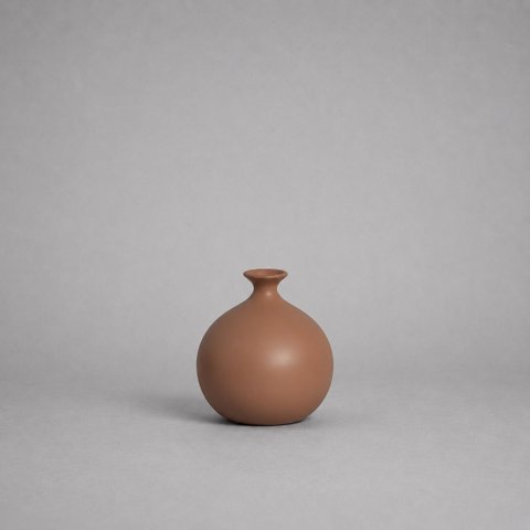 Vaso Maia Médio Decorativo de Cerâmica para Sala e Mesa Mocha Mousse