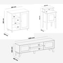 Ver mais imagens de Conjunto Sala Rack P/ Tv até 75", Buffet Aparador 1 Porta, Mesa de Apoio Charlotte Pinho/off White