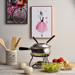 Aparelho Fondue 10 Peças Aço Inox Base Metal Preto Wolff - 8