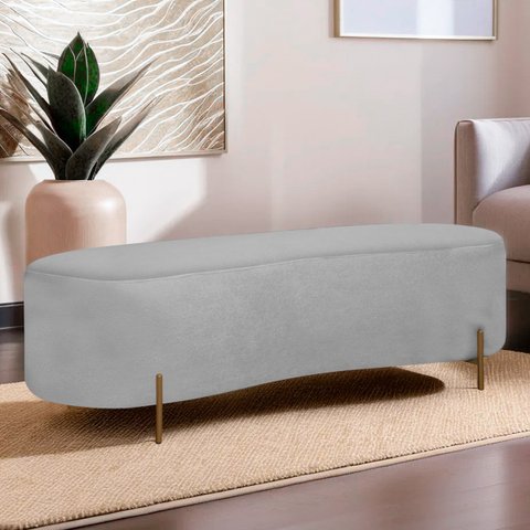 Puff Recamier Orgânico Maitê 1,38m para Quarto Loja Bouclê Cinza Sofa Store