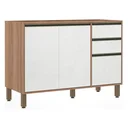 Ver imagem 1 de Balcão Pia Cozinha 1,20 m 2 Portas 2 Gavetas 1 Gavetão - Módulo Cozinha Mel - Luciane 1304:Branco