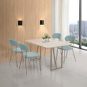 Ver imagem 1 de Conjunto para Sala de Jantar com 4 Cadeiras Betina Bege/Champagne/Verde Claro/Off White