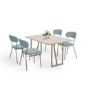Ver imagem 2 de Conjunto para Sala de Jantar com 4 Cadeiras Betina Bege/Champagne/Verde Claro/Off White