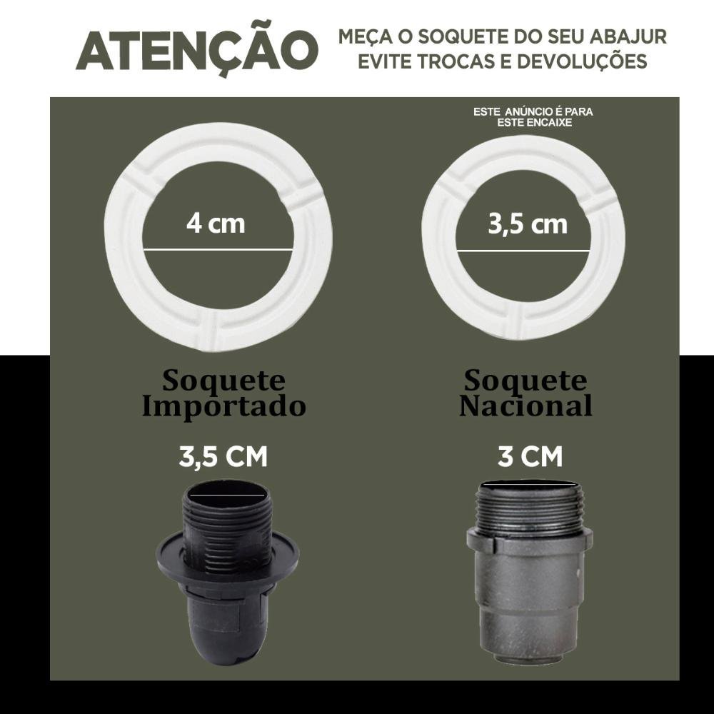 Cúpula para Abajur Luminaria Tecido Algodão Soquete Nacional Ref 78 Bege - 4