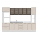 Ver imagem 1 de Cozinha Completa Amara 13 Portas 4 Gavetas com Vidro 40250776 Creme/branco - Politorno