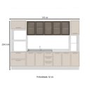 Ver imagem 3 de Cozinha Completa Amara 13 Portas 4 Gavetas com Vidro 40250776 Creme/branco - Politorno