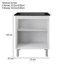 Ver imagem 2 de Balcão Jade para Cooktop 02 Portas Branco Moblis