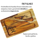 Ver imagem 4 de Tábua Petisqueira Teca Aperitivo Queijo Churrasco Cor Marrom
