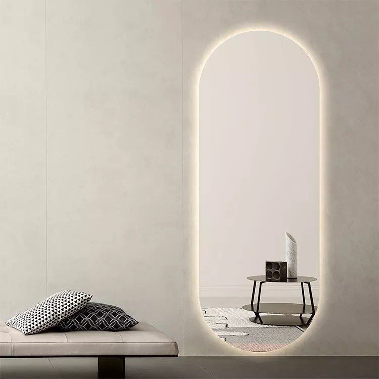 Espelho Lapidado Oval Iluminado com led quente - 50X120cm Woodglass oval quente 50x120cm - 4