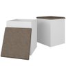 Kit 02 Banquetas Puff Quadrado Berlim Branco/capu - Móveis Arapongas - 1