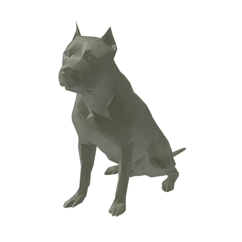Pitbull Low Poly Geométrico Decoração 3d:dourado