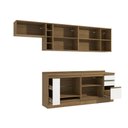 Ver imagem 4 de Armário de Cozinha Completa 3 Gavetas 100% Mdf 300cm Nogueira/branco Celeste Kappesberg