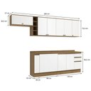 Ver imagem 2 de Armário de Cozinha Completa 3 Gavetas 100% Mdf 300cm Nogueira/branco Celeste Kappesberg