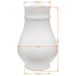 Cúpula Manga Tupan Vidro para Lampião e Decoração Retrô:branco Brilho/liso - 2