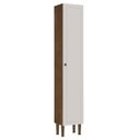 Ver imagem 2 de Armário Paneleiro Americano de Cozinha 1 Porta MDF Essência Frise Branco/Cinamomo