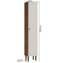 Ver imagem 3 de Armário Paneleiro Americano de Cozinha 1 Porta MDF Essência Frise Branco/Cinamomo