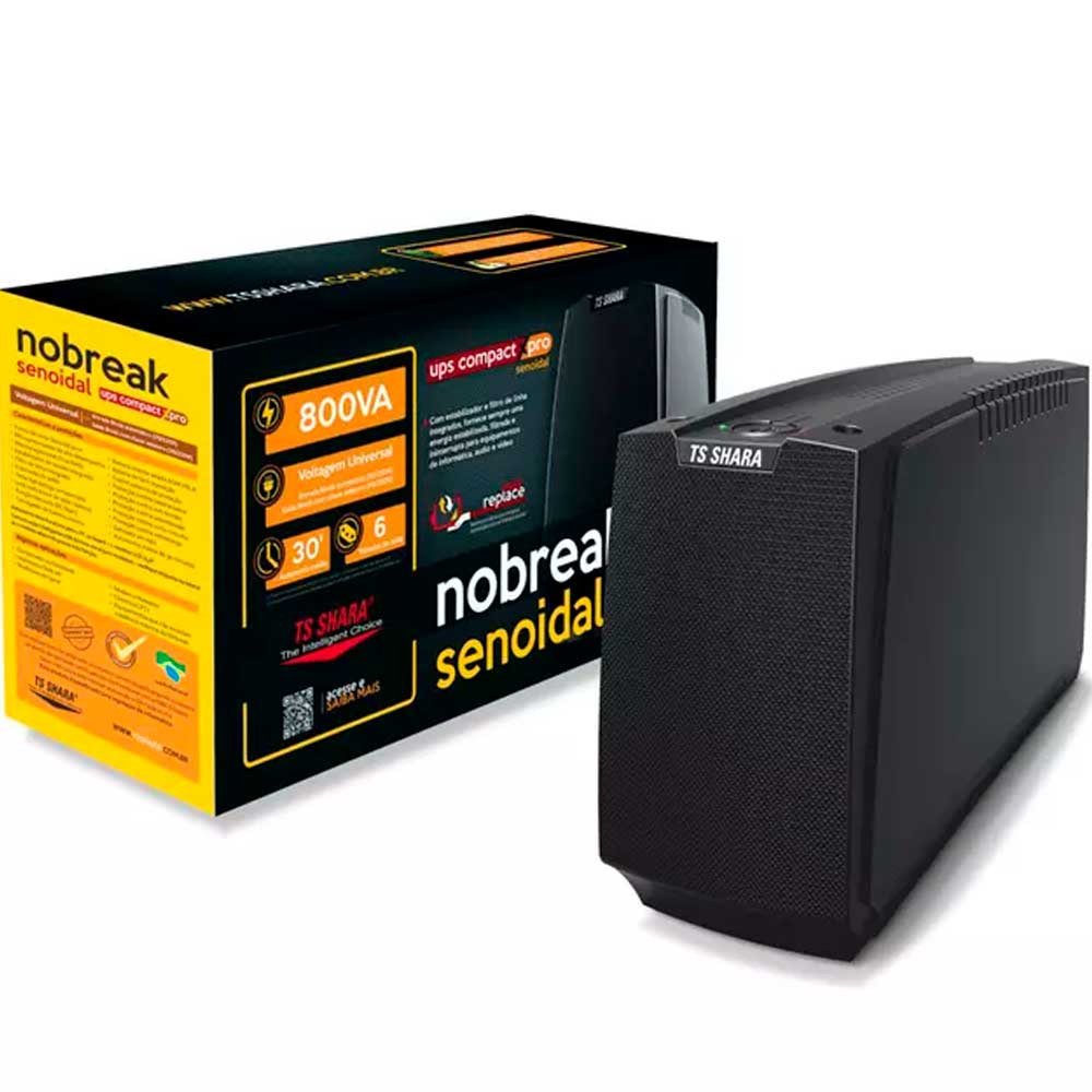 Nobreak UPS Compact XPro Senoidal 800VA 6 Tomadas TS Shara - 3