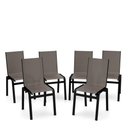 Ver imagem 1 de Kit 6 Cadeiras Jantar Gourmet Alumínio Preto Tela Fendi
