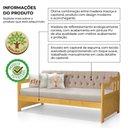 Ver imagem 2 de Sofá Cama Dublin Mona Estofado Capitonê Veludo Bege Madeira - Imbuia