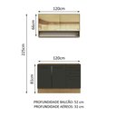 Ver imagem 3 de Cozinha Compacta Madesa Agata 120002 com Armário e Balcão (Sem Tampo e Pia) Rustic/Preto Cor:Rustic 