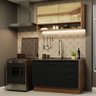 Cozinha Compacta Madesa Agata 120002 com Armário e Balcão (Sem Tampo e Pia) Rustic/Preto Cor:Rustic  - 1