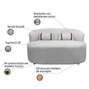 Ver imagem 3 de Banco Orgânico 2 Lugares Sofá Roma Sala Almofadas 140cm Bouclé:cinza Claro