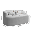 Ver imagem 4 de Banco Orgânico 2 Lugares Sofá Roma Sala Almofadas 140cm Bouclé:cinza Claro