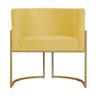 Kit 3 Poltronas Decorativa Sala de Estar Luana Base Gold Suede Amarelo - Montanaris Decor Md Montana - 2