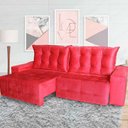 Ver imagem 1 de Sofá Euro Retrátil E Reclinável 290cm Veludo Light Vermelho
