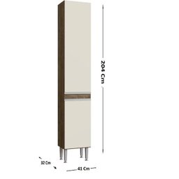 Cozinha Modulada Athena 6 Peças 2 Balcões 2 Armários Torre Quente e Paneleiro - 8
