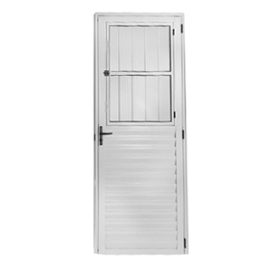 Porta Social de Alumínio  2,10 x 0,80 cor Branca - Lado Direito