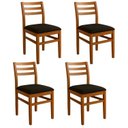 Ver imagem 1 de Kit 4 Cadeiras para Sala de Jantar em Madeira Maciça Diamante Mel