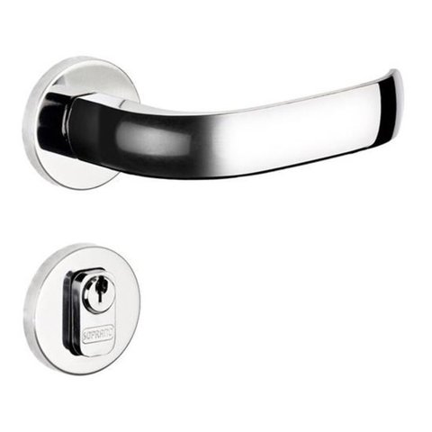 Fechadura Icaro Externa Roseta Redonda Cromada 40mm Ros22 (40x53 Oval Py53) Soprano