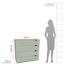 Ver imagem 3 de Cômoda 4 Gavetas Freijó e Verde Porto Politorno