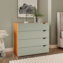 Ver imagem 1 de Cômoda 4 Gavetas Freijó e Verde Porto Politorno