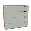 Ver imagem 5 de Cômoda 4 Gavetas Freijó e Verde Porto Politorno