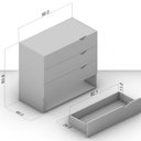 Ver imagem 2 de Cômoda 4 Gavetas Freijó e Verde Porto Politorno