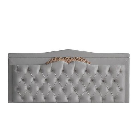 Cabeceira de Cama Box Painel Barcelona King 195 Cm Retro Capitonê Botão Encapados Suede Prata do Lar