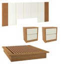 Ver imagem 2 de Cama Queen Japonesa com Cabeceira e 2 Mesas de Cabeceira Conjunto Completo Quarto Dalla Costa 100%