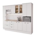 Ver imagem 4 de Cozinha Milla 12 Portas 5 Gavetas MDF 290cm Branca Móveis Carraro