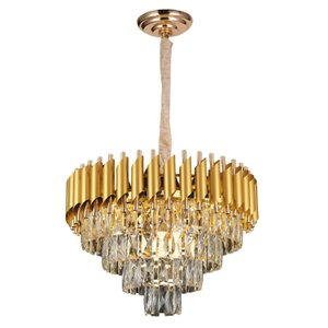 Pendente Lustre Circle 55x34cm E14x9 Bivolt Sindora Gold