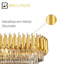 Pendente Lustre Circle 55x34cm E14x9 Bivolt Sindora Gold - 3