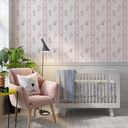 Ver mais imagens de Kit 10 Metros - Papel de Parede Adesivo Floral Vertical Decoração para Quartos