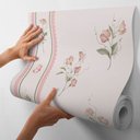 Ver imagem 1 de Kit 10 Metros - Papel de Parede Adesivo Floral Vertical Decoração para Quartos
