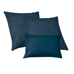 Kit 2 Capas de Almofadas 50x50 + 1 Capa 30x50cm Glamour Azul Petroleo - 1