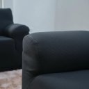 Ver imagem 4 de Kit Capa para Sofá 02 e 03 Lugares Favorita Malha Coladinha:Preto