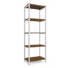 Estante Para Sala Em Aço 5 Prateleiras 50 cm Imbuia Branco Zed Steel Mobile - 3