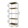 Estante Para Sala Em Aço 5 Prateleiras 50 cm Imbuia Branco Zed Steel Mobile - 4
